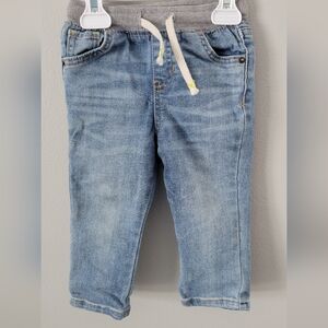 Kids Light Wash Drawstring Denim Jogger Pants - Cat And Jack 18m